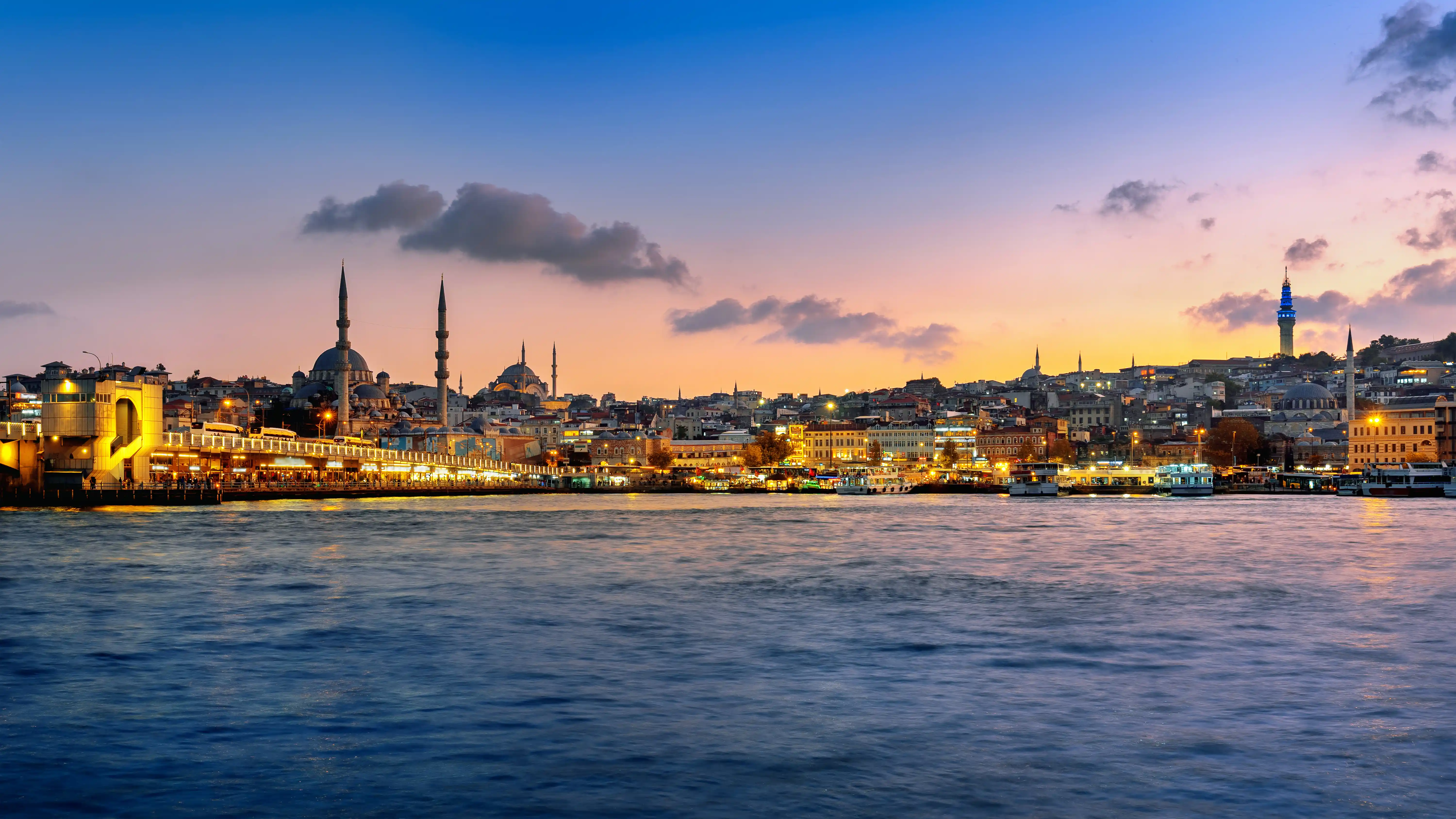 Istanbul skyline at sunset